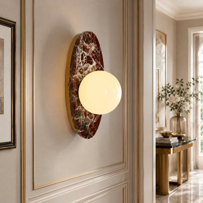 Applique murale 1 lumière en verre laiteux à intensité variable