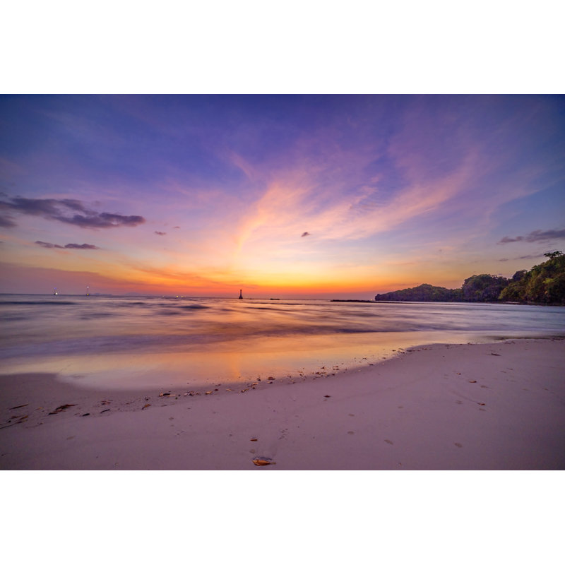 Sunset With Beach - Wrapped Canvas Print, 30cm H x 46cm W x 3.8cm D