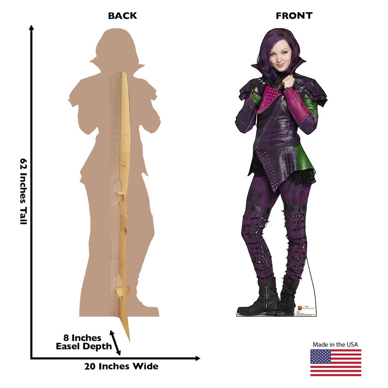 Mal Disney Descendants Lifesize Purple Cardboard Standup