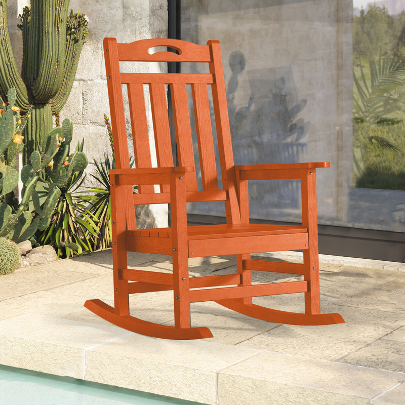 Chaise berçante d'extérieur en PEHD, Orange