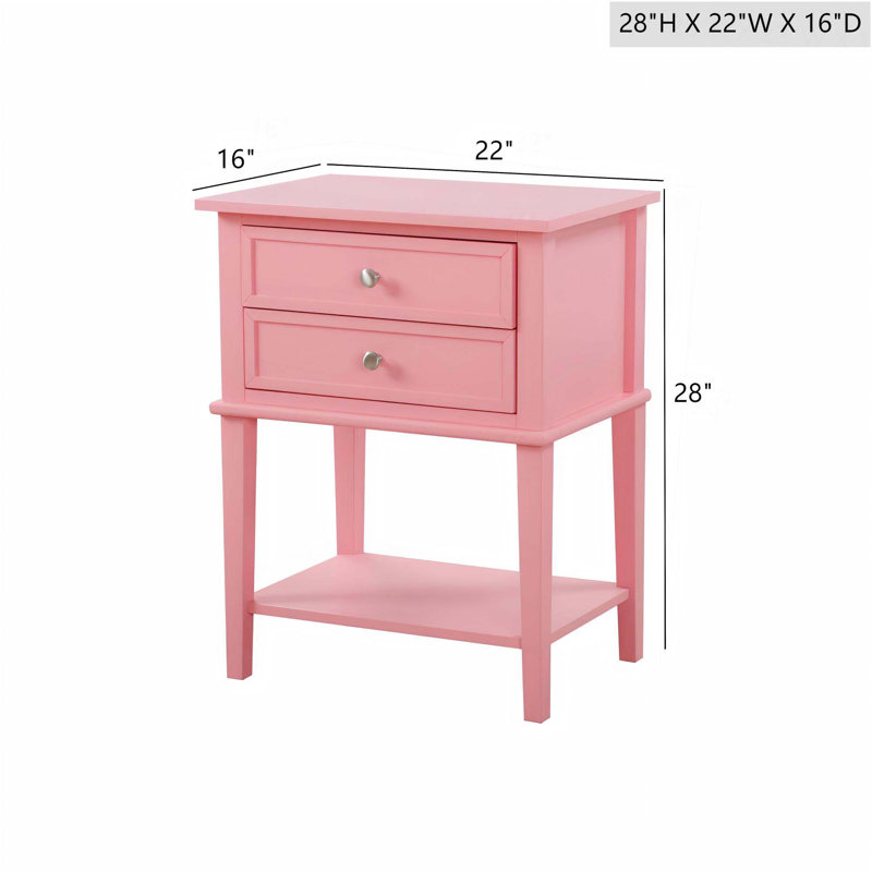 Table de chevet à deux tiroirs Modern Minimalist - La pratique rencontre l'esthétique, Rose