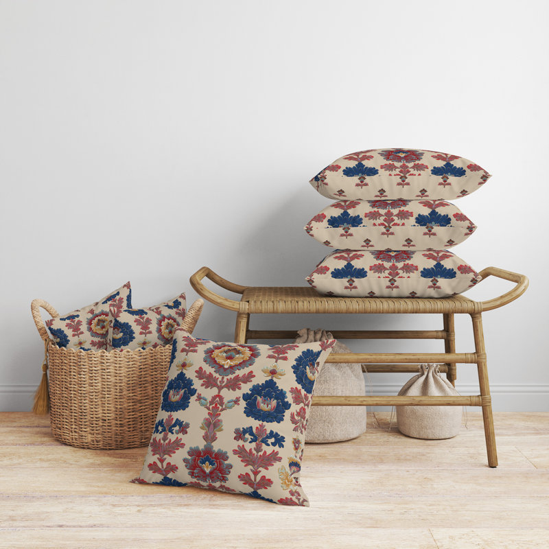 Défilé de bouquets peints intérieur/extérieur 26x26, Carré 26 po, Beige/Blue
