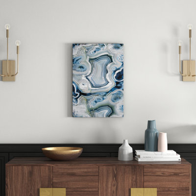 Sterling Sapphire Geode - Wrapped Canvas Print