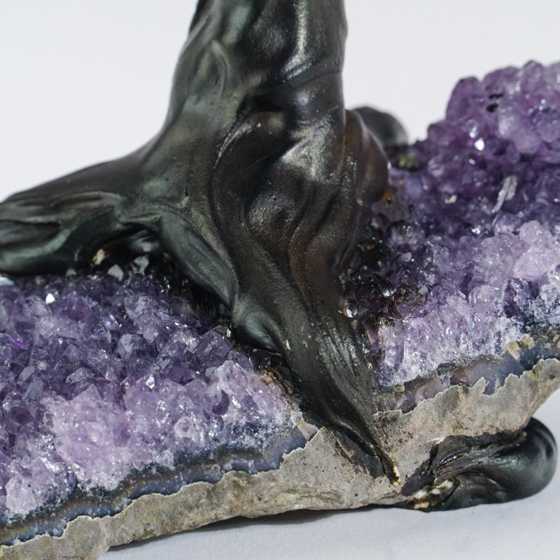 Medium - Pyrite Clustered Gemstone Tree on Amethyst Matrix (Tree of Confidence)