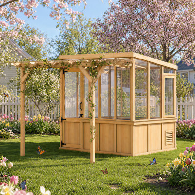 8' X 6' Walk-In Greenhouse With Pergola