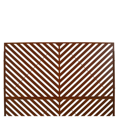 76" H x 48" W Steel Outdoor and Indoor Privacy Screen Panel in Rust Red