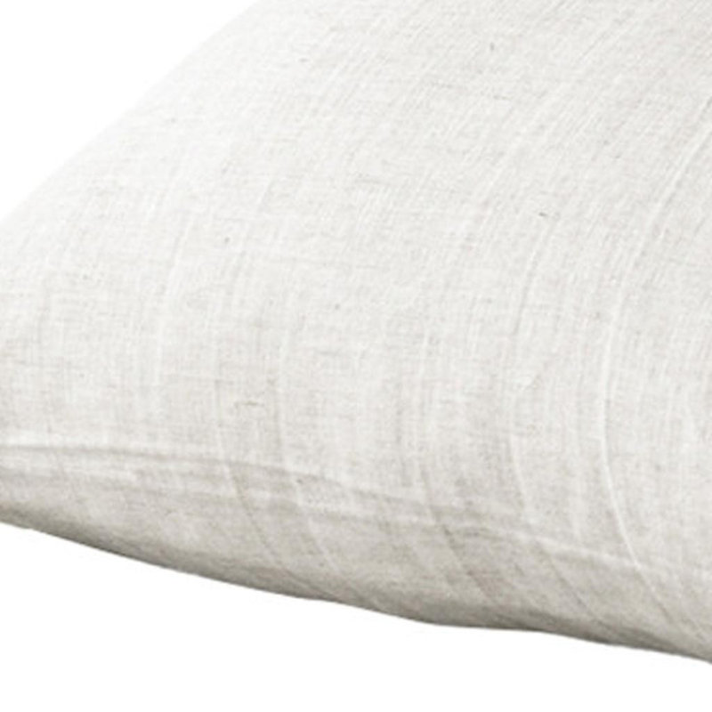 Set of Two Light Gray Linen King Pillowcases
