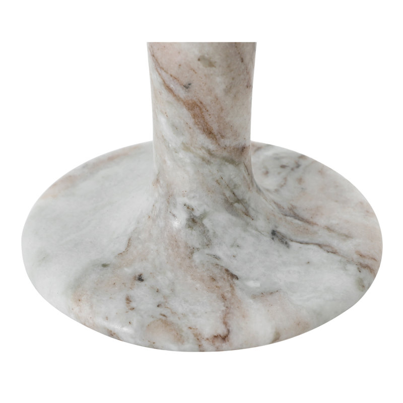 Marble Tabletop Candlestick, 4" H x 4" W x 4" D, Brown Torrent Marble