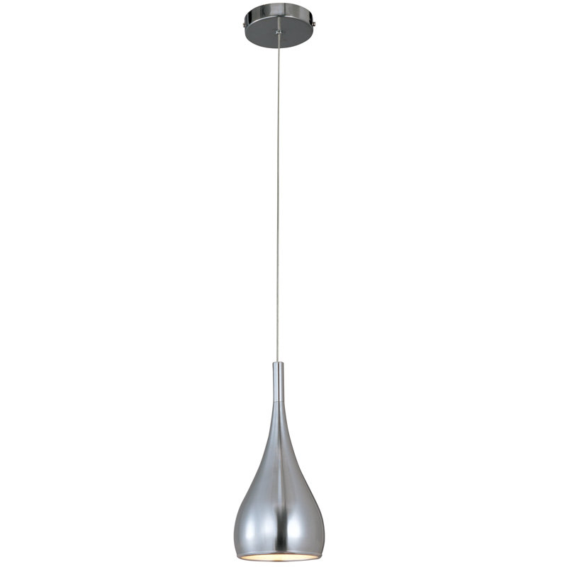 1 - Light Single Pendant, Satin Nickel