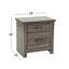 Wooden 2 Drawers Nightstand In Brown Finish