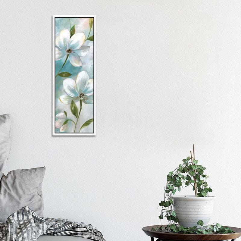 Spring Promise I by Nan - Panoramic Print on Canvas, 30.48 cm H x 91.44 cm W, White Framed