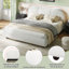 Lit plateforme Queen Size avec tête de lit incurvée 88*65*40,5 pouces, lit plateforme monobloc rembourré blanc, tête de lit rembourrée