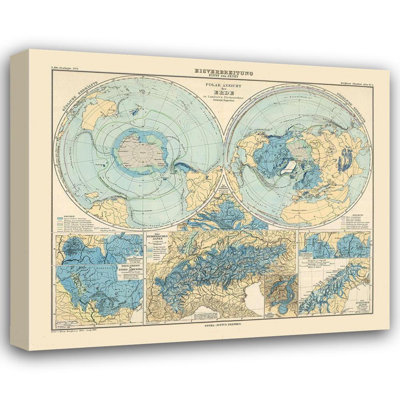 Lark Manor™ Perthes Gallery Wrapped Canvas Art Titled: North Pole South Pole, Perthes 1884