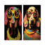 Curious Popart Daschund Dog I - Ensemble de 2 décorations murales en métal Daschund-1352887738