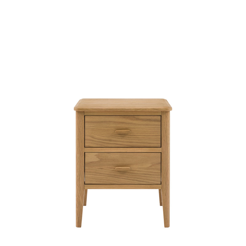 40cm W Solid Wood Bedside Table, Tan
