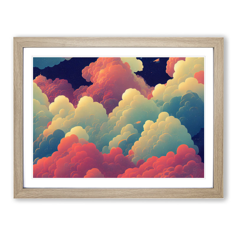 Incomparable Clouds - Single Picture Frame Print, 25cm H x 34cm W x 2cm D, Oak
