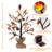 2 Pack of 24-Inch LED Lighted Artificial Fall Oak Maple Pumpkin Trees for Autumn Decor.