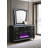 Lorient 8-Drawer LED Flame Box Dresser And Mirror Black