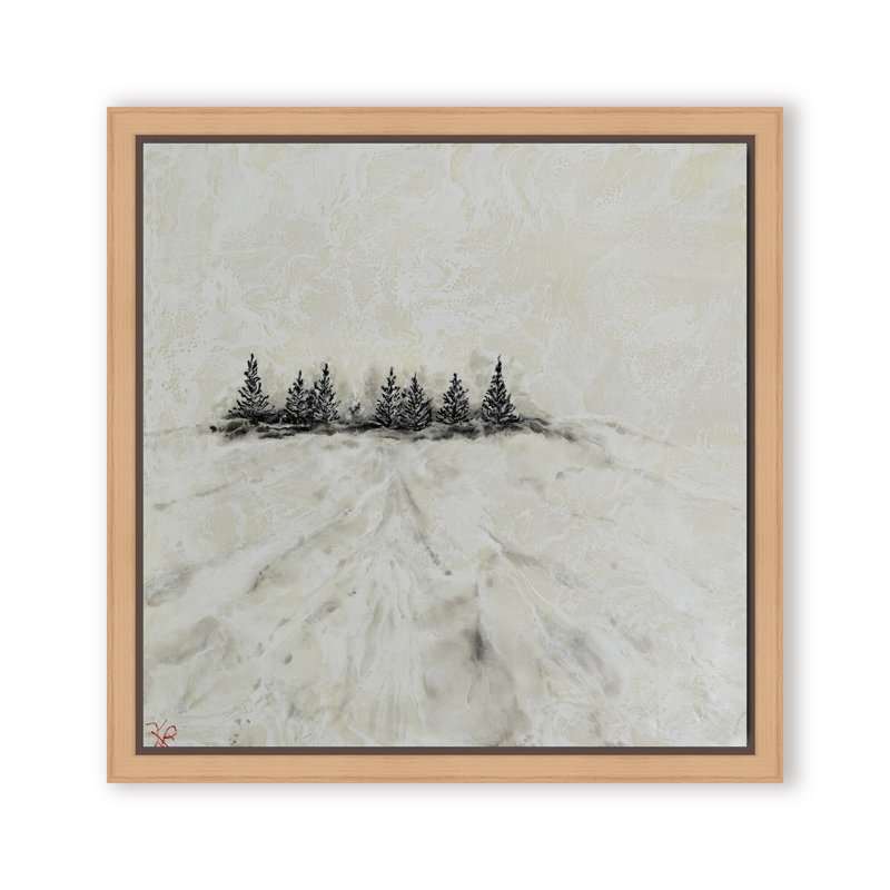 Nature Inspired "Frosted Horizon" Canvas Wall Art By , 12" H x 12" W, Framed Canvas, Beige