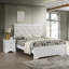 Mobilier de chambre à coucher 1 pièce à deux tiroirs de style glamour moderne en bois massif à texture de cristal touffeté au diamant blanc