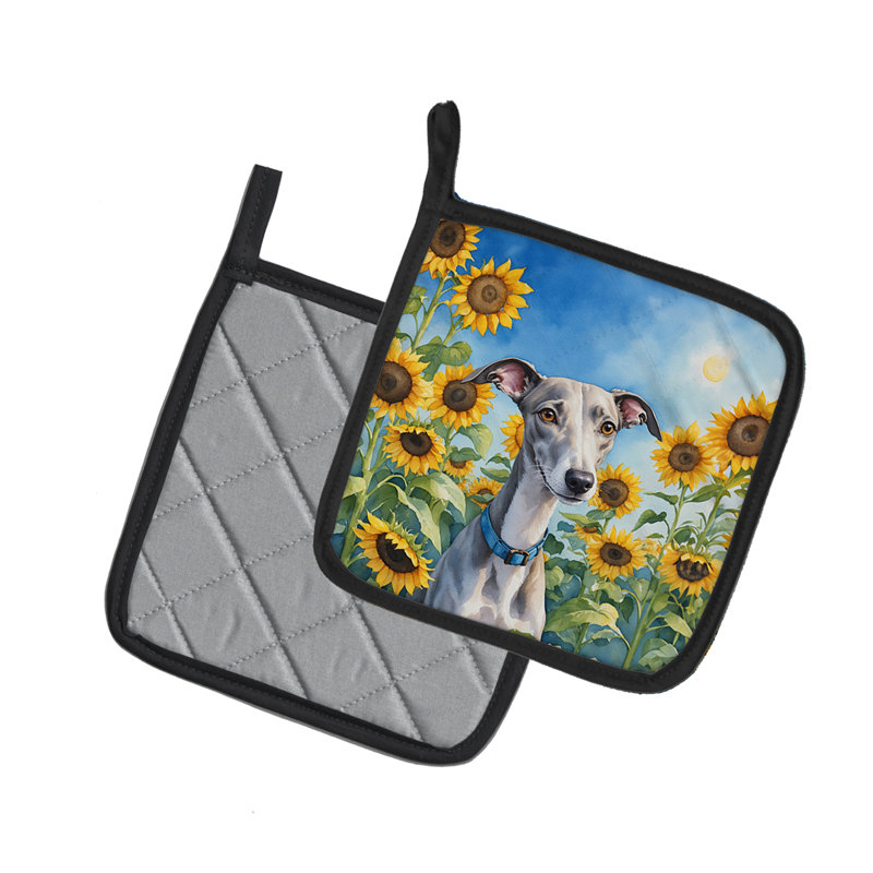Caroline's Treasures In Sunflowers Floral Polyester Potholder Set