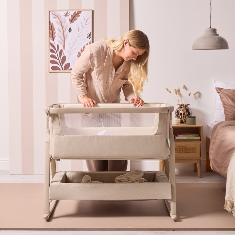 Cozee Air 2 Bedside Crib - Soft Walnut / Cocoa, Soft Walnut / Cocoa