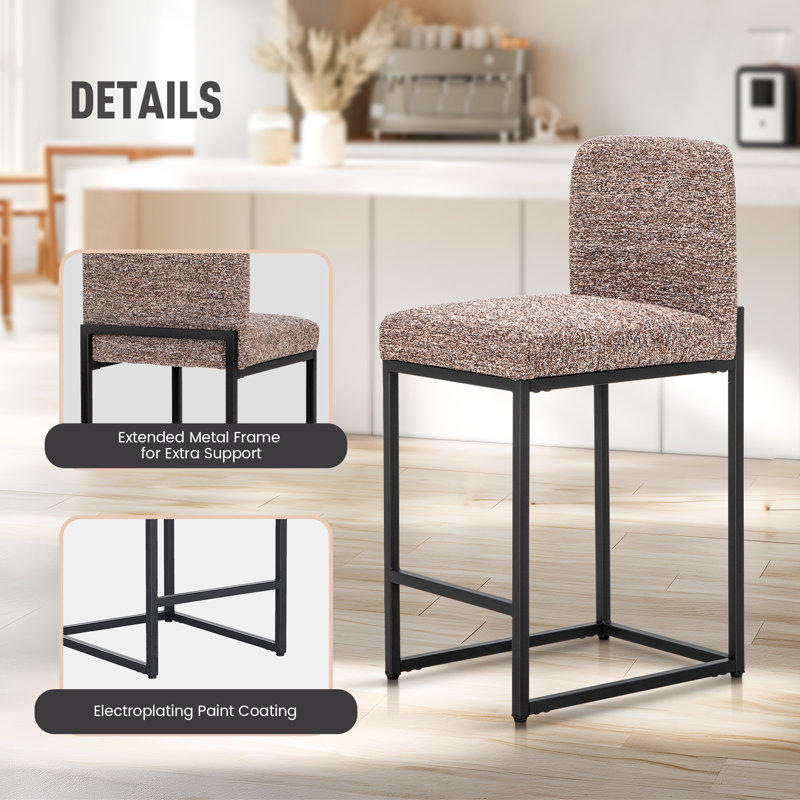 Ensemble de 4 tabourets de bar Chenille, Brun