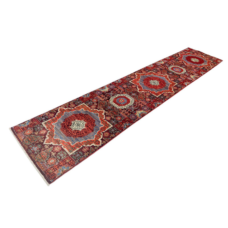 Chemin de table rétro traditionnel rouge fait à la main 3 x 13 Anatolian