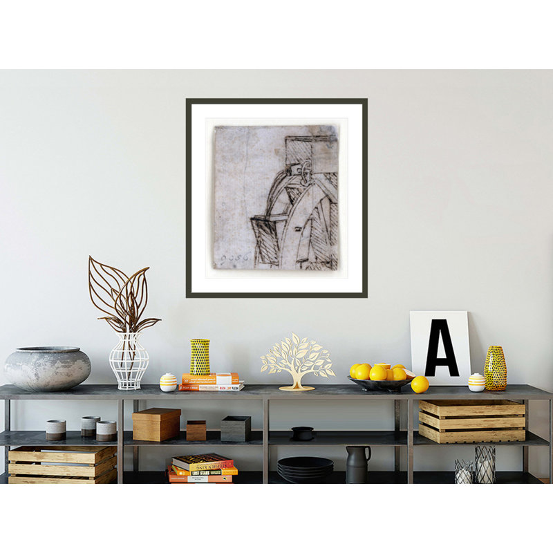 Study of machine by Leonardo da Vinci -Framed Giclee Print, 36.77" H x 33.5" W