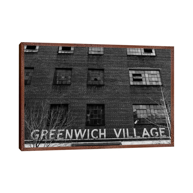 Greenwich Village Garage II by Bethany Young - Print on Canvas, Classic Brown Wood Framed, 45.72cm H x 66.04cm W x 3.81cm D