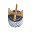 Pot à fleurs aztèque en céramique sur support en bois de 5 po, gris-2067169871-2067169868