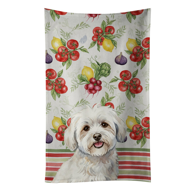 Serviette de cuisine Coton de Tuléar, Coton de Tulear