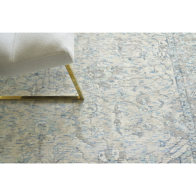 Tuscany Oriental Hand-Loomed Beige/Blue Area Rug, Rectangle 14' x 18'