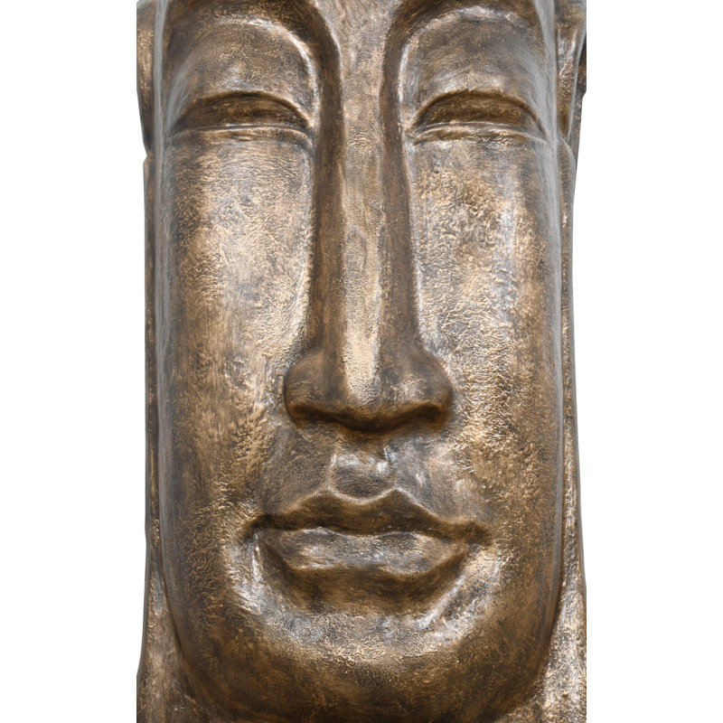 Tête de Bouddha, Or brillant, noir