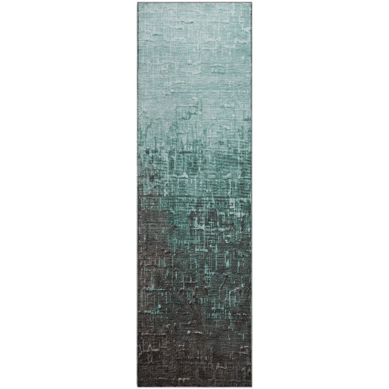 Premium Machine Washable Corum AMF1066 Ombre Rug, Runner 2'3" x 7'6"