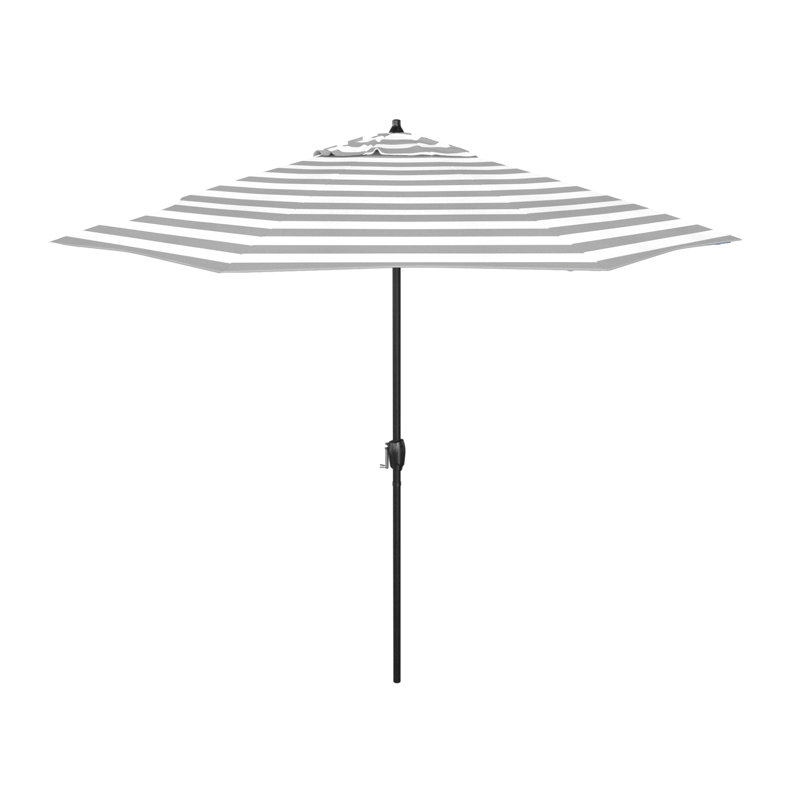 Parasol en fibre de verre 9 pi noir et aluminium 9 pi, Gris / blanc