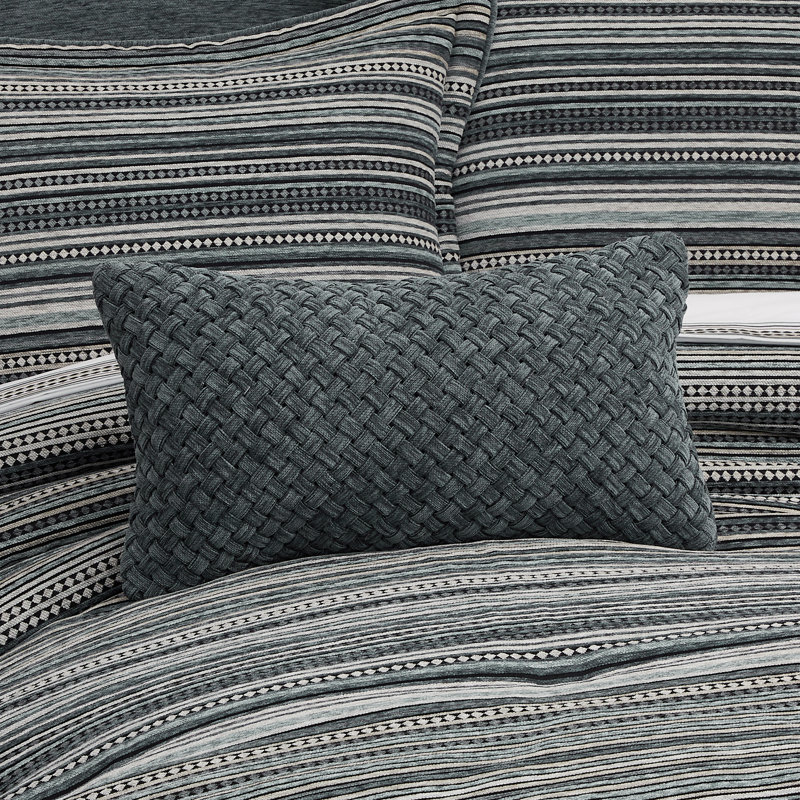 Coussin décoratif Parallel, Rectangle H 12 po x l 21 po, Noir, noir, noir, noir