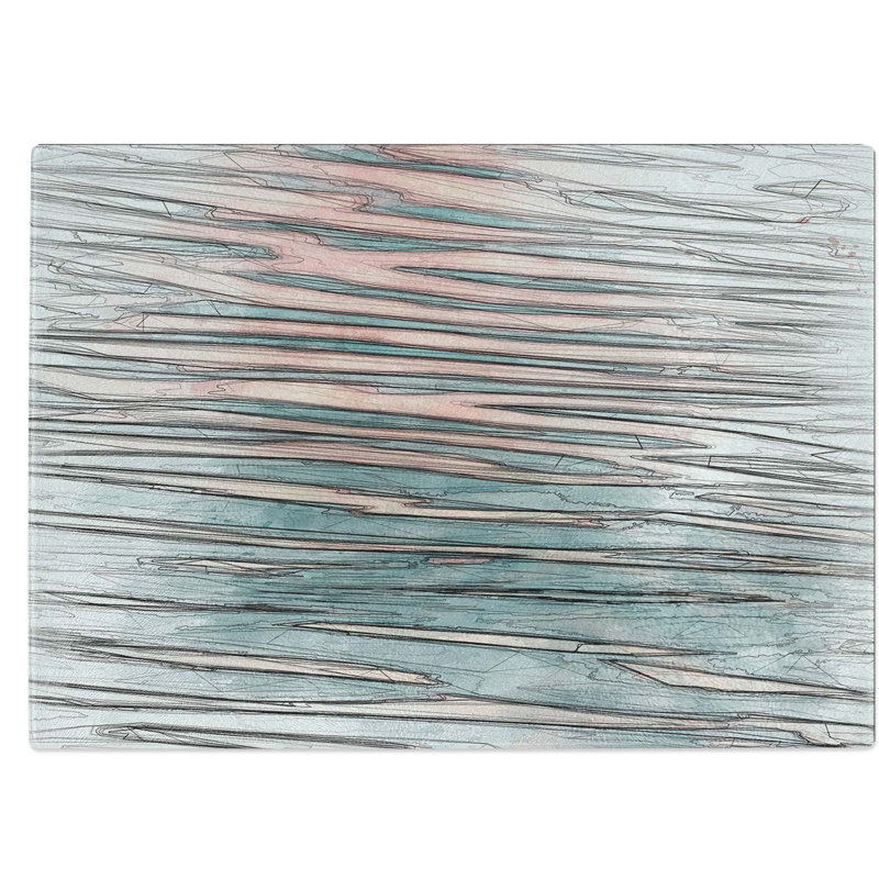 Tempered Glass Water Ripples Chopping Board, 28.5 cm W x 20 cm L