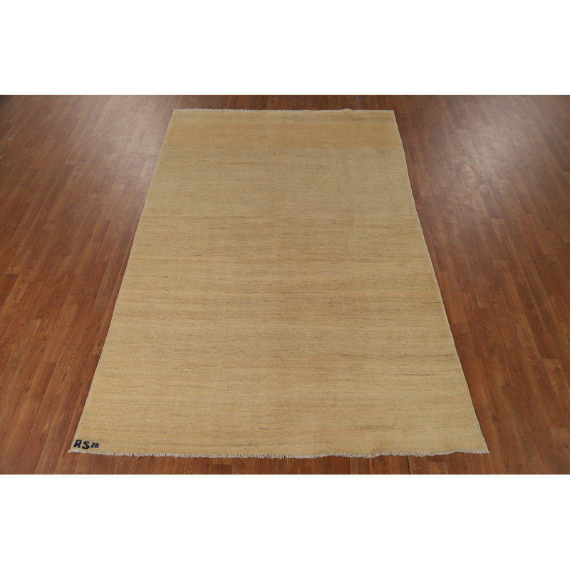 Tapis beige moderne Gabbeh 6 x 9