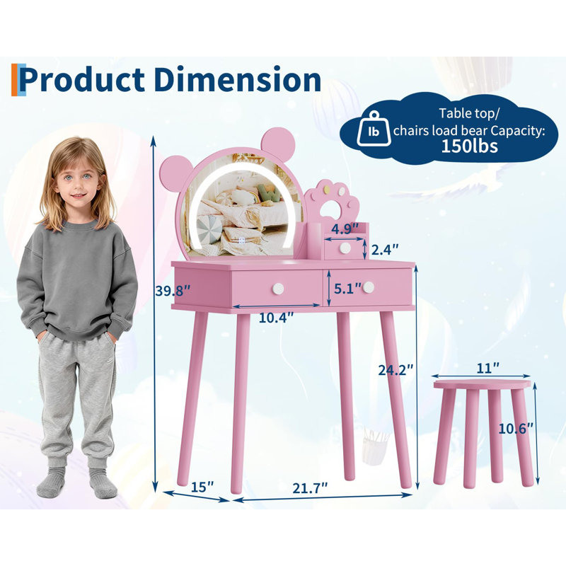 Dressing Table, Pink