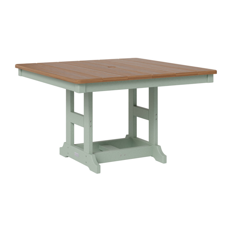 Berlin Gardens Kids Comfo 33″ Square Table, Antique Mahogany, Seafoam