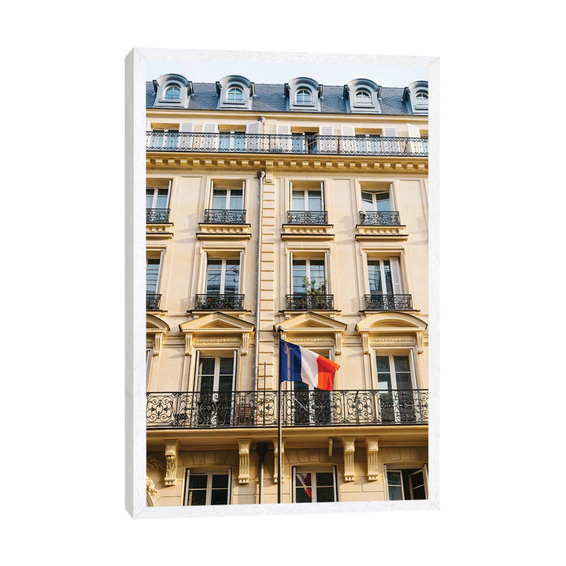 Paris Sunset II 1 Piece Wall Art on Canvas, 101.6cm H x 66.04cm W x 3.81cm D, White Framed