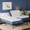 Split King Massaging Adjustable Bed With 12 Inch Memory Mattress Included, Wireless Remote, Underbed Light