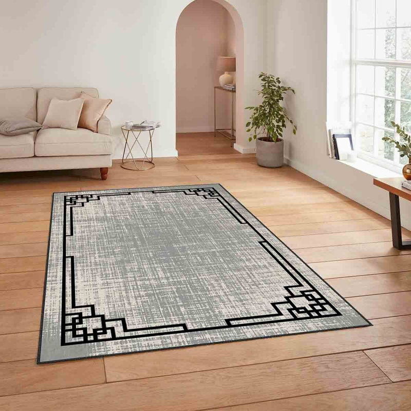 Stylish Woven Area Rug, 4.6 x 7.2 Feet, 100% Polyester, 740 g/m² | Non-Slip Felt Dot Underside, Easy to Clean, Machine Washable at 86°F | Perfect for Living Room, Bedroom, and Dining Areas, Durable & Elegant Design
