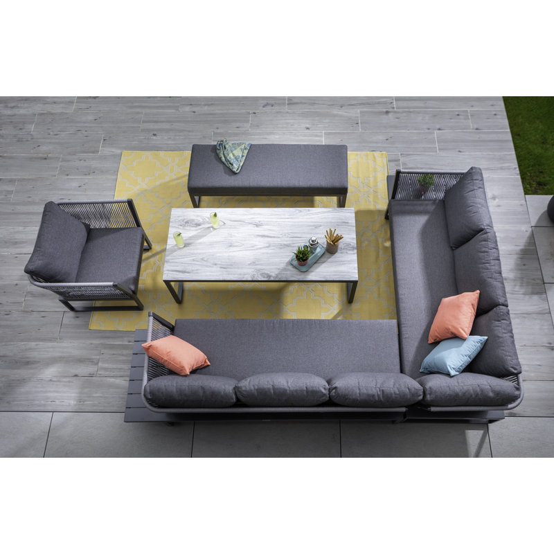 Dubai Rectangular Corner Platform Set With Lounge Chair