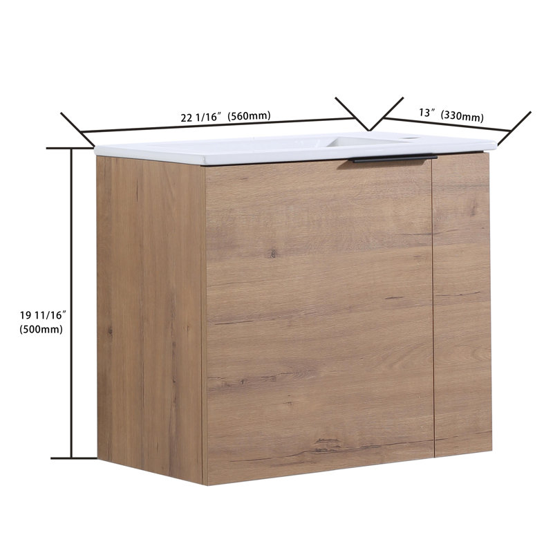 Meuble-lavabo de salle de bain avec lavabo, Brun