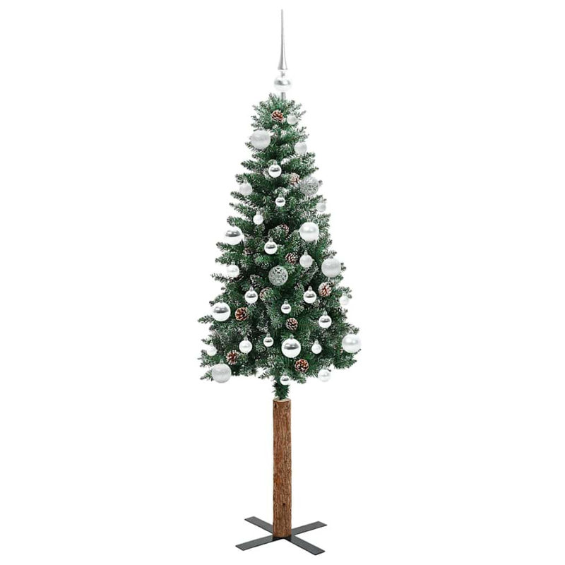 Slim Christmas Tree with 150 LEDs, 4.92' H, Silver