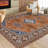 Machine Washable Rugs Vintage Non-Slip Low Pile Rubber Backing Area Rug for Living Room Bedroom Kitchen Dining Room Dorm and Bedside Decor-1693457480