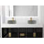 Meuble-lavabo mural moderne de luxe avec comptoir à surface solide de 60 po et lavabo vasque rond en verre-103232967
