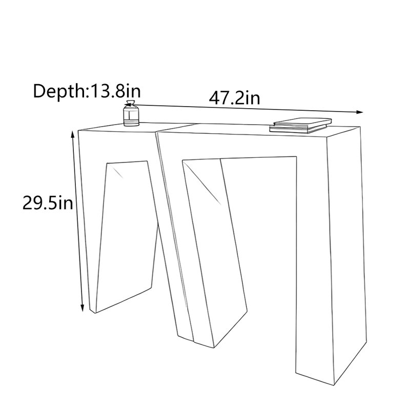 Console Mid-Century, H 29,5 po x l 47,2 po x P 13,8 po
